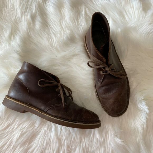 Clarks Bushacre 2 Dark Brown Lace Up Chukka Boots - Picture 3 of 6